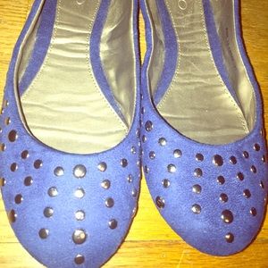Blue Studded Flats